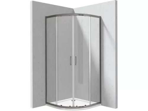 Funkia EVO íves zuhanykabin zuhanytálcával 80x80, titán