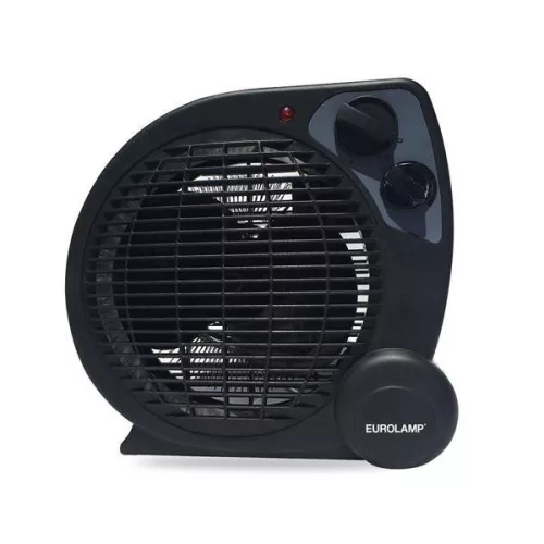 Eurolamp Ventilátoros fűtőtest, 1000/2000W, fekete