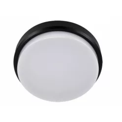   Strühm Aron 18 W-os ø210 mm kerek natúr fehér fekete mennyezeti lámpa IP65-ös védettségű