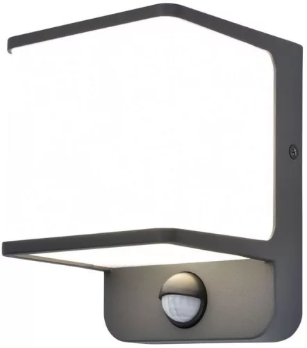 LUTEC 5197011125 DOBLO Fali Lámpa Mozgásérzékelővel Szürke LED IP44
