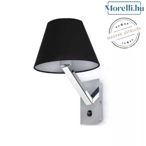 fali lámpa króm színű vázzal és fém testtel beltéri használatra maxlight-5103w-bl - moretti.hu