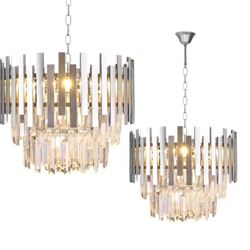 MILAGRO ML5996 ASPEN Kristály Függesztett Lámpa Króm E14 IP20