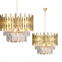   MILAGRO ML5999 ASPEN Kristály Függesztett Lámpa Arany E14 IP20