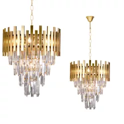   MILAGRO ML6000 ASPEN Kristály Függesztett Lámpa Arany E14 IP20