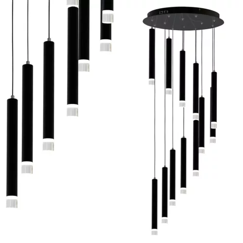 MILAGRO ML6161 CARBON Hengeres Függesztett Lámpa Fekete LED IP20