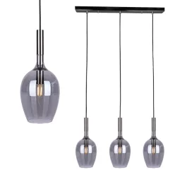   MILAGRO ML8814 LUGANO Többágú Függesztett Lámpa Fekete, Ezüst E14 IP20