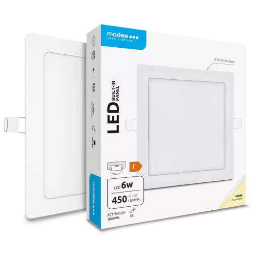 Modee Lighting LED Panel Négyzet - Beépíthető 6W 4000K (450 lumen) A-series