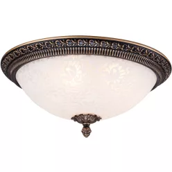   MAYTONI C908-CL-03-R PASCAL Klasszikus Mennyezeti Lámpa Antik Bronz, Fehér E27 IP20