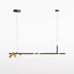   MAYTONI MOD166PL-L30GB3K TAU Modern Led Függesztett Lámpa Fehér, Fekete, Arany LED IP20