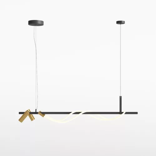 MAYTONI MOD166PL-L30GB3K TAU Modern Led Függesztett Lámpa Fehér, Fekete, Arany LED IP20