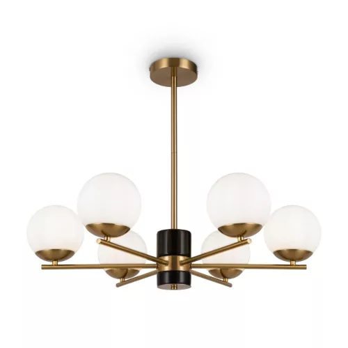 MAYTONI MOD187PL-06BS MARBLE Glamour Csillár Fehér, Sárgaréz E27 IP20