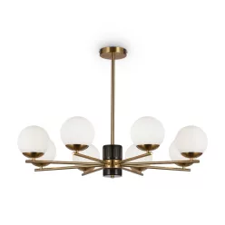   MAYTONI MOD187PL-08BS MARBLE Glamour Csillár Fehér, Sárgaréz E27 IP20