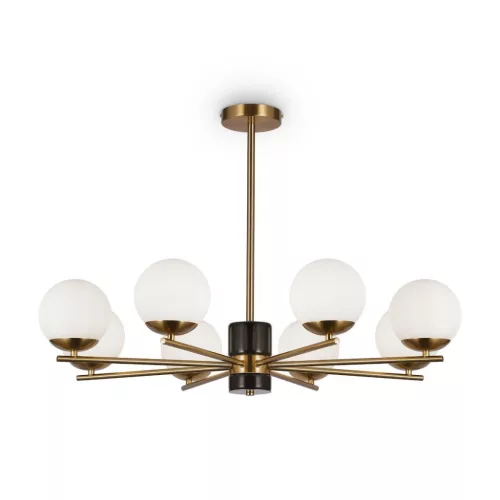 MAYTONI MOD187PL-08BS MARBLE Glamour Csillár Fehér, Sárgaréz E27 IP20
