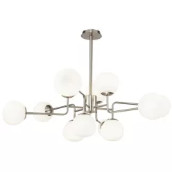   MAYTONI MOD221-PL-12-N ERICH Glamour Csillár Fehér, Nikkel E14 IP20
