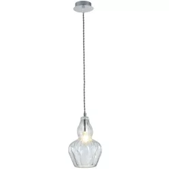   MAYTONI MOD238-PL-01-TR EUSTOMA Modern Függesztett Lámpa Nikkel, Átlátszó E14 IP20