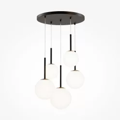   MAYTONI MOD321PL-05B BASIC FORM Többágú Függesztett Lámpa Fehér, Matt Fekete E14 IP20