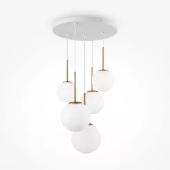   MAYTONI MOD321PL-05G BASIC FORM Többágú Függesztett Lámpa Fehér, Arany E14 IP20