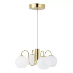   NORDLUX 2312543035 FRANCA Glamour Függesztett Lámpa Fehér, Sárgaréz E14 IP20
