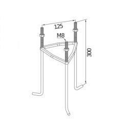   Fixing element for concrete base Black METAL BASE NORLYS-1230