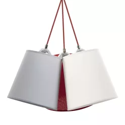   NOVOLUX 716B-G05X1A-07 A TU ESTILO Ernyős Függesztett Lámpa Piros, Ezüst E27 IP20