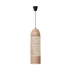függesztett lámpa rattan színű vázzal és rattan testtel beltéri használatra novaluce-9585081 - moretti.hu