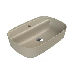   CeraStyle AQUA - PULTRA ültethető - Top Counter - porcelán mosdó - MATT BÉZS - 60 x 40 cm