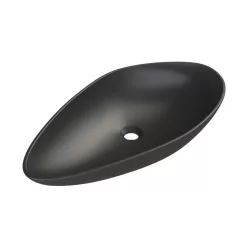   CeraStyle OLIVE - PULTRA ültethető - Top Counter - porcelán mosdó - MATT FEKETE -75 x 38 cm