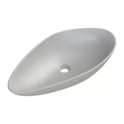   CeraStyle OLIVE - PULTRA ültethető - Top Counter - porcelán mosdó - MATT SZÜRKE - 75 x 38 cm