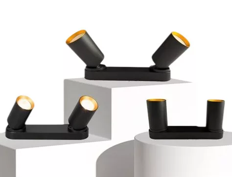 UNIVERSO Spot lámpatest 2xGU10 Max.35w IP20 Fekete/arany 260x60x25mm