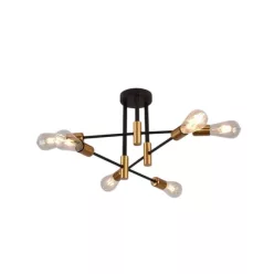   UNIVERSO Mennyezeti lámpa 6xE27 max.40w D520x270mm IP20 Óarany/fekete 5év