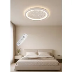   UNIVERSO Mennyezeti lámpa 30W/60W 1800lm/3600lm  IP20 Fehér CCT Távirányító D450x50mm