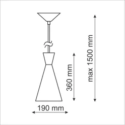   POLUX 305466 MODERN Egyágú Függesztett Lámpa Fém E27 IP20