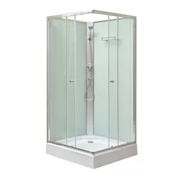   Polo White II 80x80 cm szögletes fehér hátfalas zuhanykabin zuhanytálcával