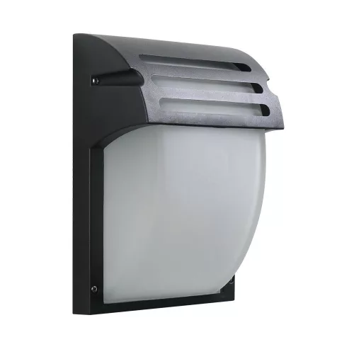 PREZENT 39038 AMALFI III. Modern Kültéri Fali Lámpa Matt Fekete, Fagyasztott Üveg E27 IP44