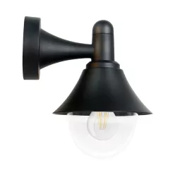   PREZENT 48323 MIAMY Modern Kültéri Fali Lámpa Fekete, Átlátszó E27 IP44