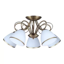   PREZENT 61451 ASTER Mennyezeti Csillár Antik Bronz, Fehér E27 IP20