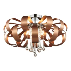   PREZENT 64374 RIBBON Glamour Mennyezeti Lámpa Króm, Réz, Átlátszó G9 IP20