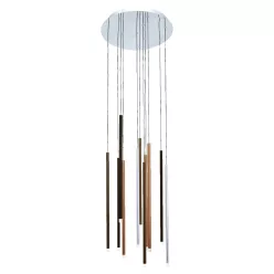   PREZENT 64404 LA VELA Hengeres Függesztett Lámpa Króm, Fekete, Kávé, Réz, Ezüst LED IP20