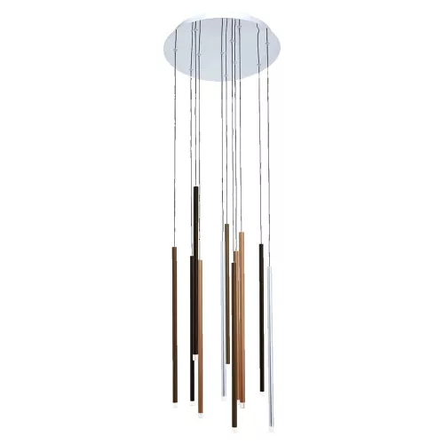PREZENT 64404 LA VELA Hengeres Függesztett Lámpa Króm, Fekete, Kávé, Réz, Ezüst LED IP20