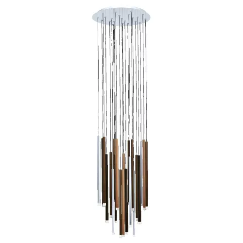 PREZENT 64405 LA VELA Többágú Függesztett Lámpa Króm, Fekete, Kávé, Réz, Ezüst LED IP20