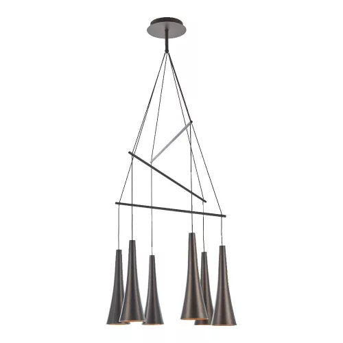 PREZENT 64412 MADERA Többágú Függesztett Lámpa Kávé, Réz LED IP20
