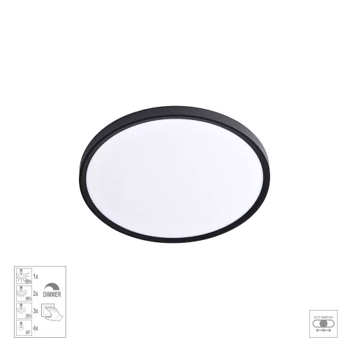 PREZENT 70325 TRIMO II. Kerek Mennyezeti Lámpa Fehér, Fekete LED IP20
