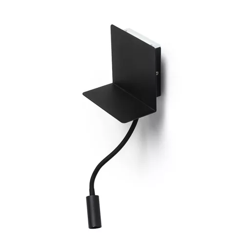 RENDL ROSTAM fali lámpa USB-vel fekete 230V LED 2x3W 3000K