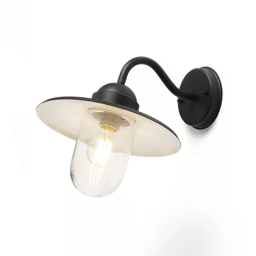 RENDL BEACON fali lámpa fekete strukturált üveg 230V LED E27 15W IP44