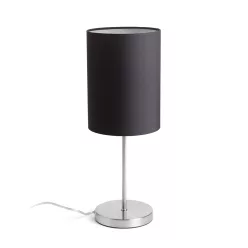   RENDL NYC/RON 15/20 asztali lámpa Polycotton fekete/nikkel 230V LED E27 15W