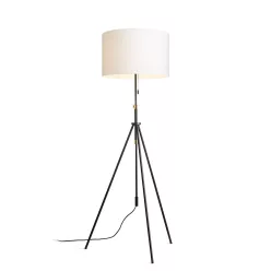   RENDL LUTON/RON 55 állólámpa Polycotton fehér/fekete/fém 230V LED E27 15W