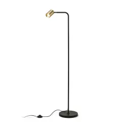   RENDL FLYNN I állólámpa fekete/szálcsiszolt sárgaréz 230V LED GU10 9W