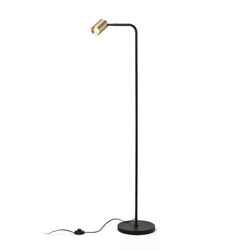 RENDL FLYNN I állólámpa fekete/szálcsiszolt sárgaréz 230V LED GU10 9W