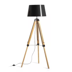   RENDL ALVIS/RIDICK állólámpa csillogó fekete arany fólia/bambusz/fekete 230V LED E27 15W