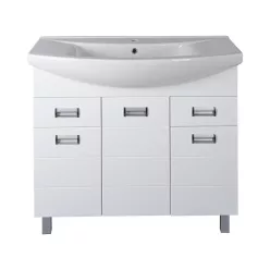   Viva SZQUARE 100 lábon álló fürdőszobabútor Sanovit ZENON 6095 porcelán mosdóval 97 x 51 cm